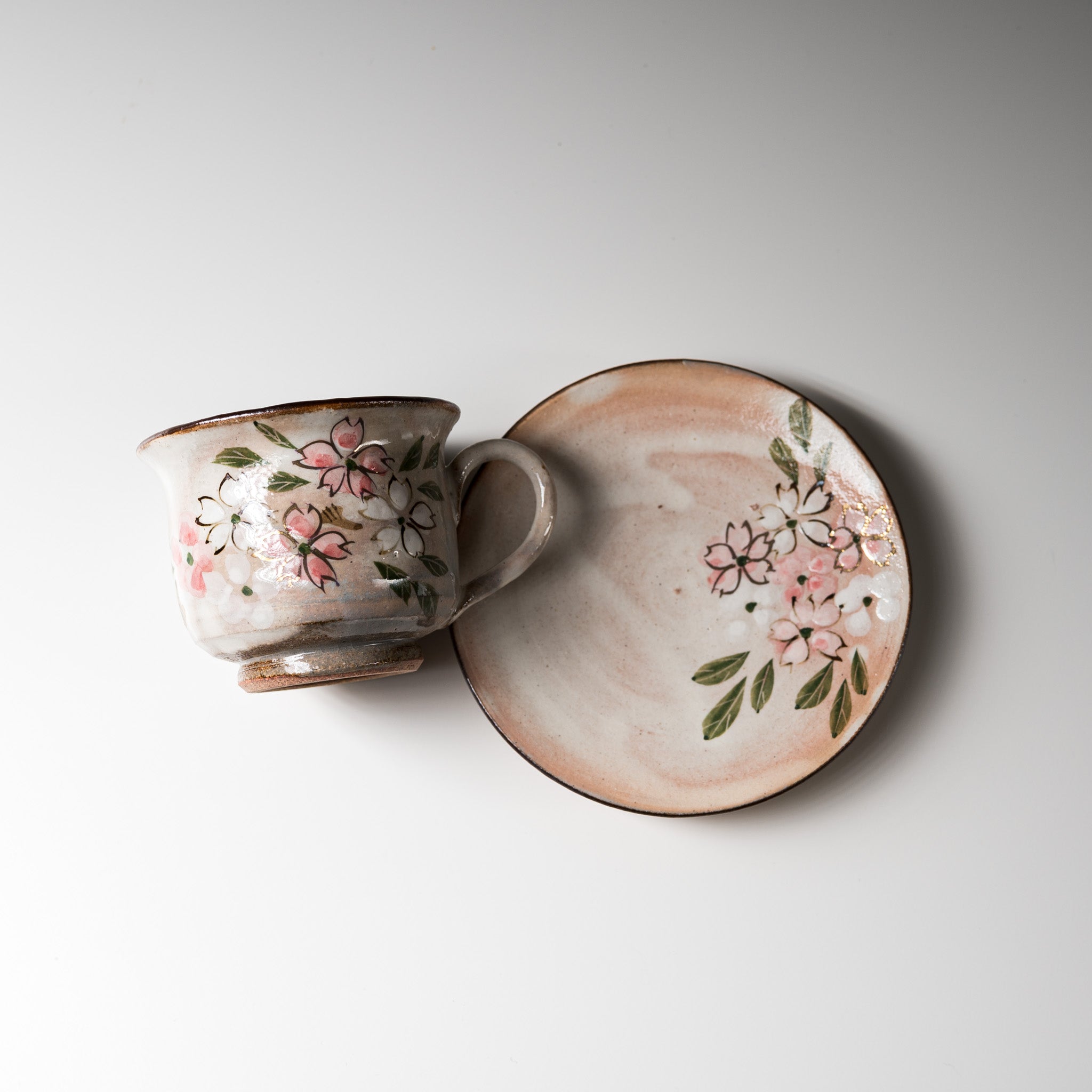 Kyo Kiyomizu Ware Hand made Mini Espresso Cup Set - Sakura / 京焼・清水焼き
