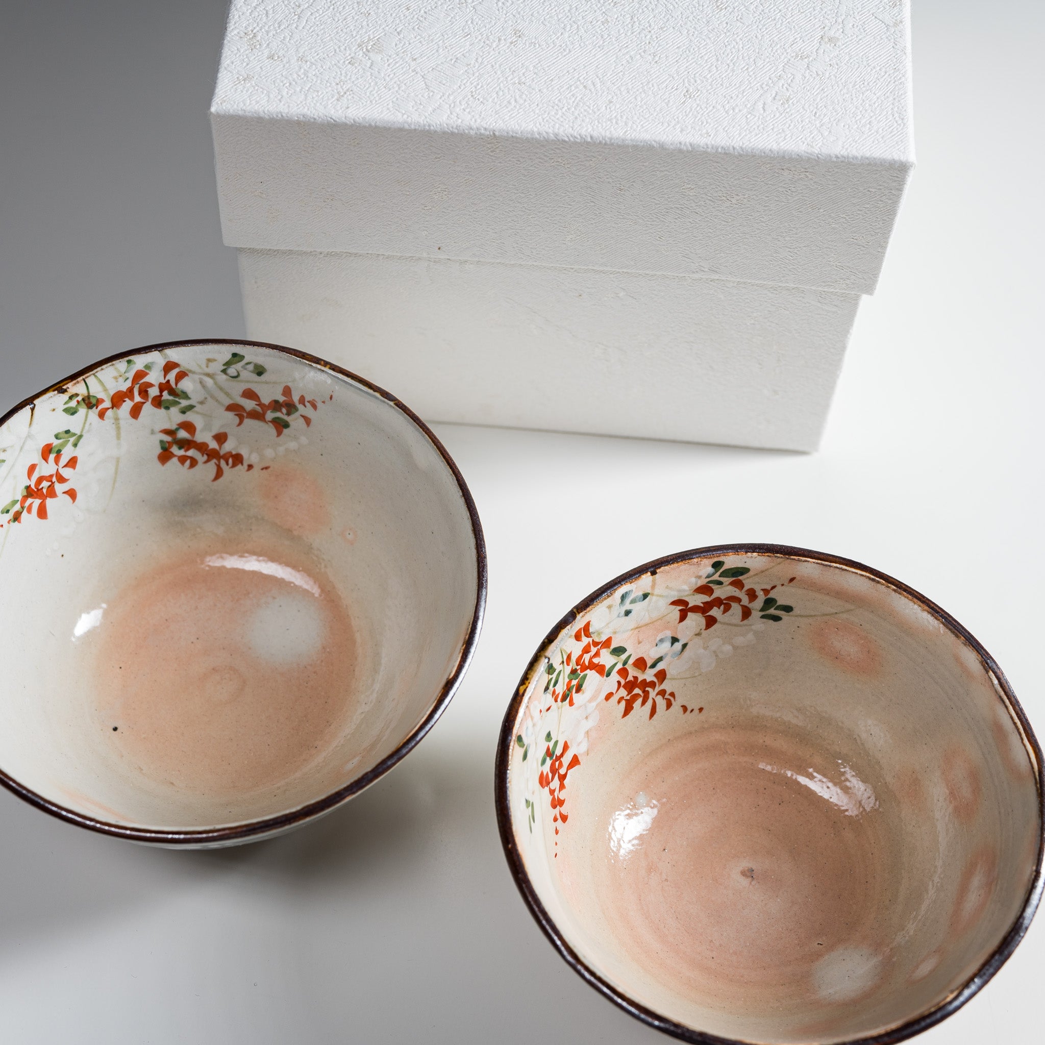 Kyo Kiyomizu Ware Hand made Rice Bowl, Tea Bowl - Set of 2 / 京焼・清水焼き