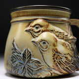 KASHIWA Seto Ware - Large Mug - Pair Birds / 瀬戸焼 かしわ窯