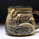 KASHIWA Seto Ware - Large Mug - Pair Ducks / 瀬戸焼 かしわ窯