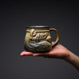 KASHIWA Seto Ware - Large Mug - Pair Ducks / 瀬戸焼 かしわ窯
