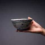 Shinichi Ozeki Flower Rice Bowl - Blue / 笠間焼