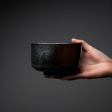 Matcha Bowl - Black Sand / 抹茶碗 黒砂金化粧