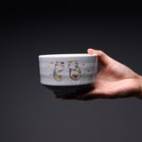 Mino ware Matcha Bowl -  Happiness Cat / 抹茶碗