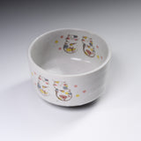 Mino ware Matcha Bowl -  Happiness Cat / 抹茶碗