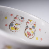 Mino ware Matcha Bowl -  Happiness Cat / 抹茶碗