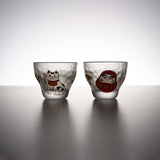 Lucky Cat and Daruma Pair Sake Glass Set / 縁起物ペア盃