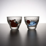Red Snapper and Mt Fuji Pair Sake Glass Set / 縁起物ペア盃