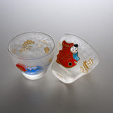 Red Snapper and Mt Fuji Pair Sake Glass Set / 縁起物ペア盃