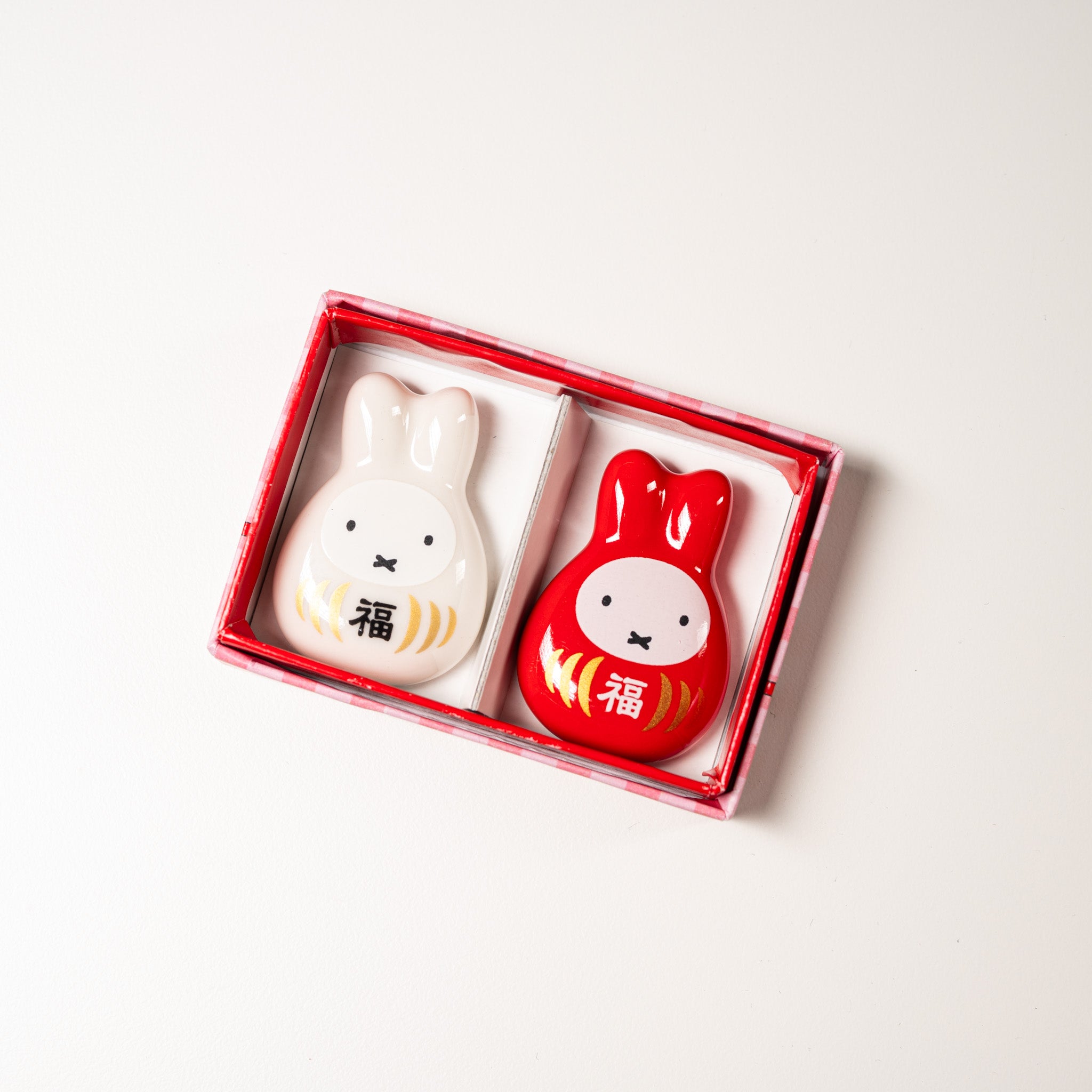 Miffy Lucky Daruma Pair Chopstick Rest Gift Set