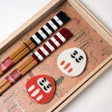 Milk Stripes Daruma Chopsticks Gift Set / だるまのギフト箸セット