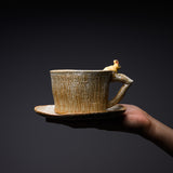 Yamano Usagi Handmade Rabbit Cup and Saucer - Caramel Bunny / 山野うさぎ カップソーサー