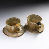 Yamano Usagi Handmade Rabbit Cup and Saucer - Black Bunny / 山野うさぎ カップソーサー