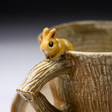 Yamano Usagi Handmade Rabbit Cup and Saucer - Caramel Bunny / 山野うさぎ カップソーサー
