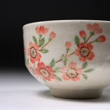 Mini Matcha Bowl - Red Cherry Blossom / 抹茶碗