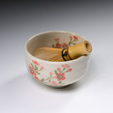 Mini Matcha Bowl - Red Cherry Blossom / 抹茶碗