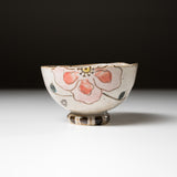 Mino ware Wildflowers Rice Bowl - Pink / 野花のお茶碗