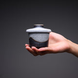 Mino Ware Chawanmushi Bowl With Lid - Snow / 茶碗蒸し碗