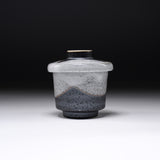 Mino Ware Chawanmushi Bowl With Lid - Snow / 茶碗蒸し碗