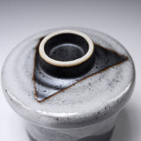 Mino Ware Chawanmushi Bowl With Lid - Snow / 茶碗蒸し碗