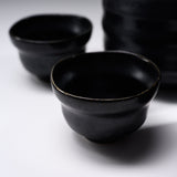 Mino ware Hot Sake Set - Charcoal Black / 熱燗用 酒器セット