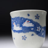 Mino Ware Japanese Teacup 210 ml - Rabbit / 湯呑み