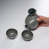 Mino ware Pottery Sake Set - Grey Bowlfish / やまい伊藤 酒器セット