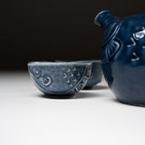 Mino ware Pottery Sake Set - Blue Bowlfish / やまい伊藤 酒器セット