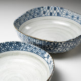 Mino ware Komon Pair Shallow Bowl - Set of 2