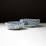 Mino ware Komon Pair Shallow Bowl - Set of 2