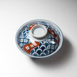 Mino ware Donburi Bowl with Lid - 16 cm - Blue / 染め付け 丼