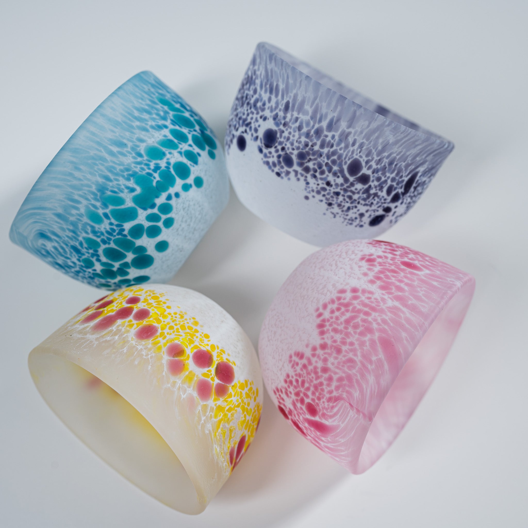 Mizusaki Glass Sake Cup Sakura Osara Crafted In Japan Osara