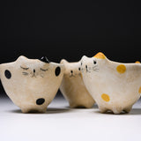Noriko Sato Cat Round Bowl - Three Design Options / 水玉工房