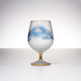 Mt Fuji and Rabbit Goblet Glass / 富士月兎図 みぞれグラス