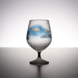 Mt Fuji and Rabbit Goblet Glass / 富士月兎図 みぞれグラス