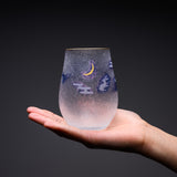 Mt Fuji and Rabbit Tumbler Glass / 富士月兎図 みぞれグラス