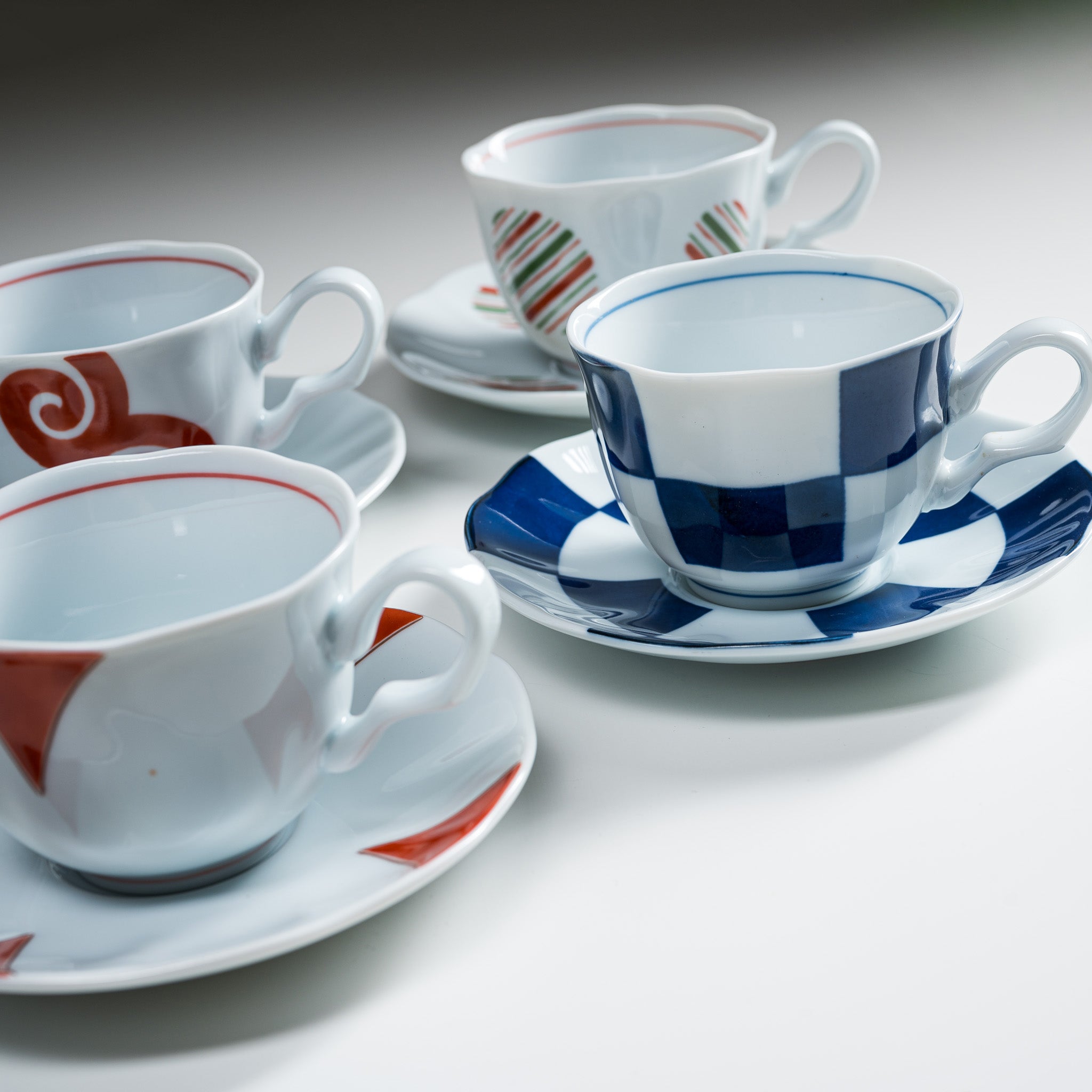 Hasami ware Tea Cup and Saucer Gift Set - Set of 5