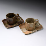 Seto ware MARUKO Mug Cup and Saucer Gift Set - Ichimatsu / 灶師ギフトセット