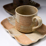 Seto ware MARUKO Mug Cup and Saucer Gift Set - Ichimatsu / 灶師ギフトセット
