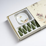 KOUSAIDO Cone Incense with Plate Set - 4 Fragrance Options  / 香彩堂 いやしねこ お香セット