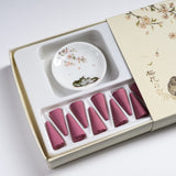 KOUSAIDO Cone Incense with Plate Set - 4 Fragrance Options  / 香彩堂 いやしねこ お香セット