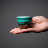 NINSHU Sake Cup, Small Teacup - Emerald Green / 花緑青