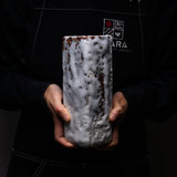 Ouji Kiln Shino White Vase with Wooden Box / 王子窯 志野花入