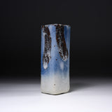 Ouji Kiln Blue Shino Vase with Wooden Box / 王子窯 青志野花入