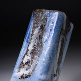 Ouji Kiln Blue Shino Vase with Wooden Box / 王子窯 青志野花入