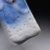 Ouji Kiln Blue Shino Vase with Wooden Box / 王子窯 青志野花入