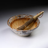 Ouji Kiln Suribachi & Surikogi Set - Medium 22 cm / 王子窯 志野すり鉢