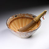 Ouji Kiln Suribachi & Surikogi Set - Large 26 cm / 王子窯 志野すり鉢
