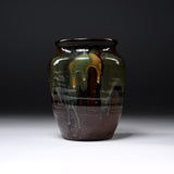 Onta Ware Flowing Glaze Vase - 15 cm / 小鹿田焼 花瓶