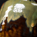 Onta Ware Flowing Glaze Vase - 15 cm / 小鹿田焼 花瓶